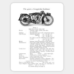 Sunbeam motorbike catalogue entry from 1927 Sticker